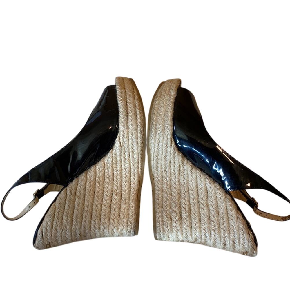 Jimmy Choo Patent Leather Espadrille Wedges 41 - Picture 7 of 13